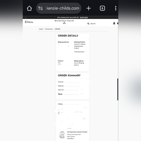 Mackenzie Childs Sterling Check 3 Quart Tea Kettle - Picture 12 of 12